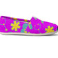 Fuchsia Canvas Nurse Flats 2 für Damen mit gelb-blaugrünem medizinischem Motiv